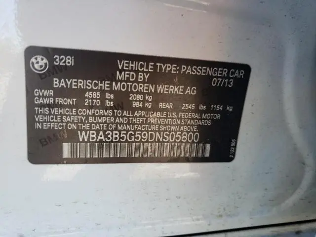 2013 BMW 328 XI SULEV  