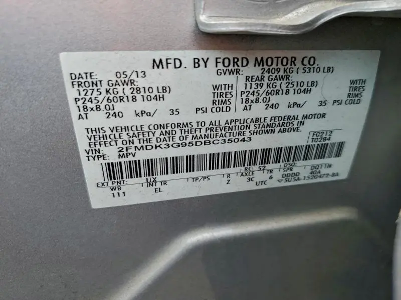 2013 FORD EDGE SE  