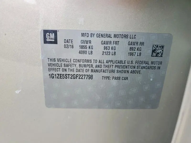 2016 CHEVROLET MALIBU LT  