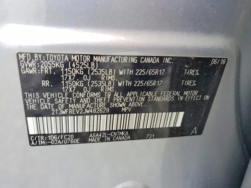 2018 TOYOTA RAV4 XLE  