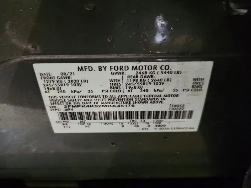 2021 FORD EDGE TITANIUM  