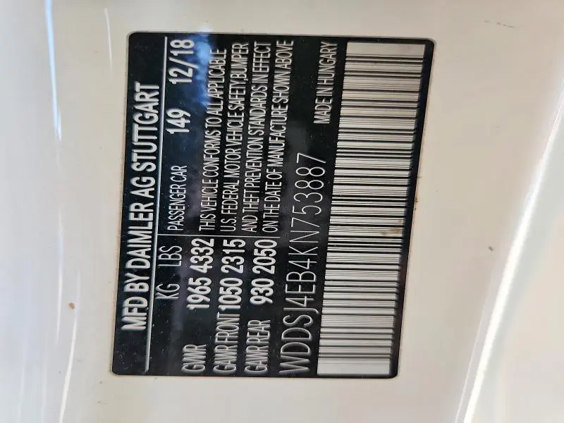 2019 MERCEDES-BENZ CLA 250  