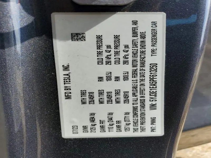 2023 TESLA MODEL 3   