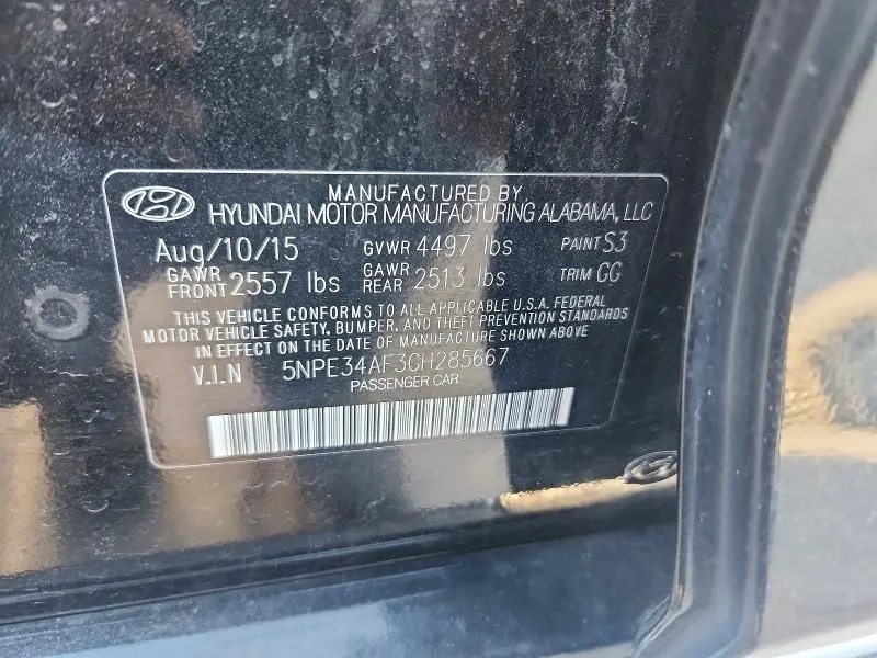 2016 HYUNDAI SONATA LIMITED  