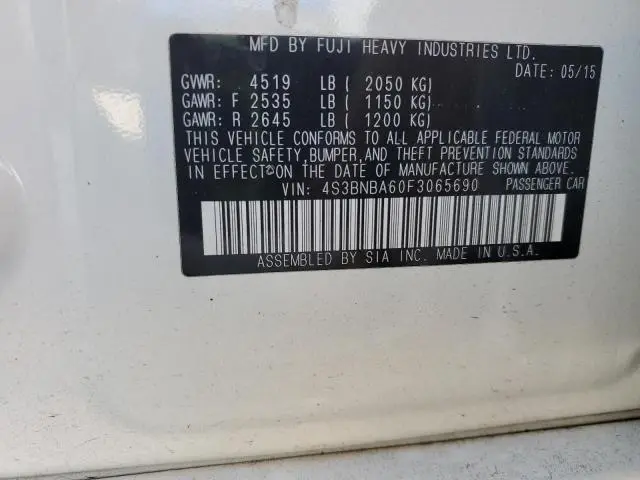 2015 SUBARU LEGACY 2.5I