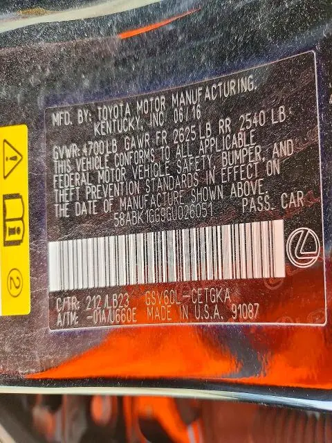 2016 LEXUS ES 350 BASE  