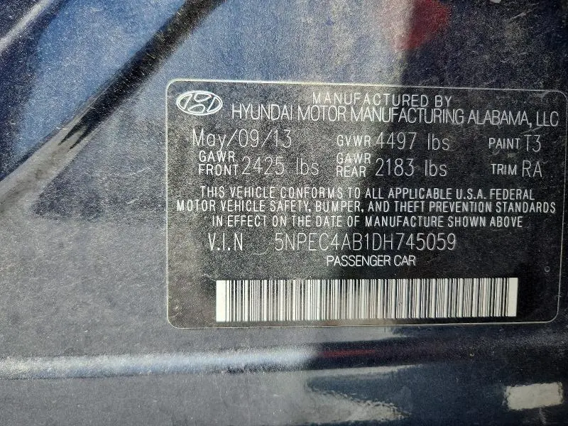 2013 HYUNDAI SONATA SE 2.0T  