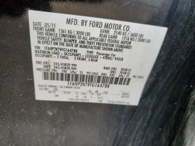 2015 FORD TAURUS SHO  