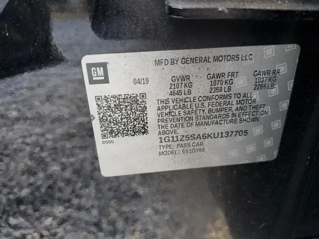 2019 CHEVROLET IMPALA LT  