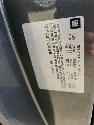 2017 CHEVROLET CORVETTE GRAND SPORT 3LT  