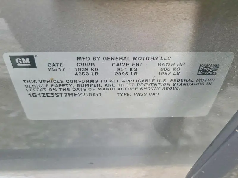 2017 CHEVROLET MALIBU LT  