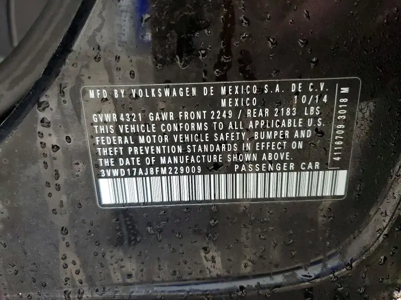 2015 VOLKSWAGEN JETTA SE  