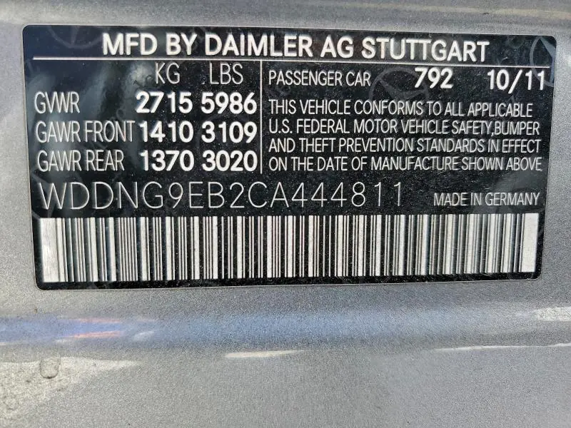 2012 MERCEDES-BENZ S 550 4MATIC  