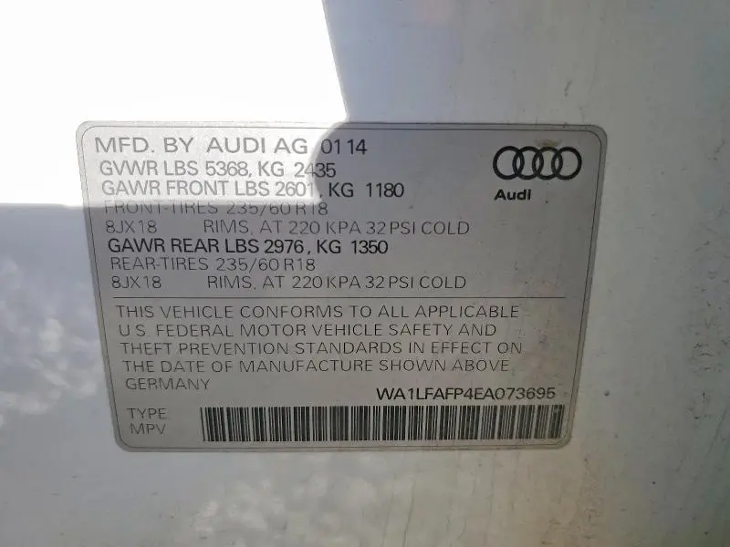 2014 AUDI Q5 PREMIUM PLUS  