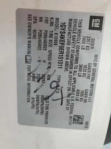 2014 CADILLAC ESCALADE ESV PLATINUM  