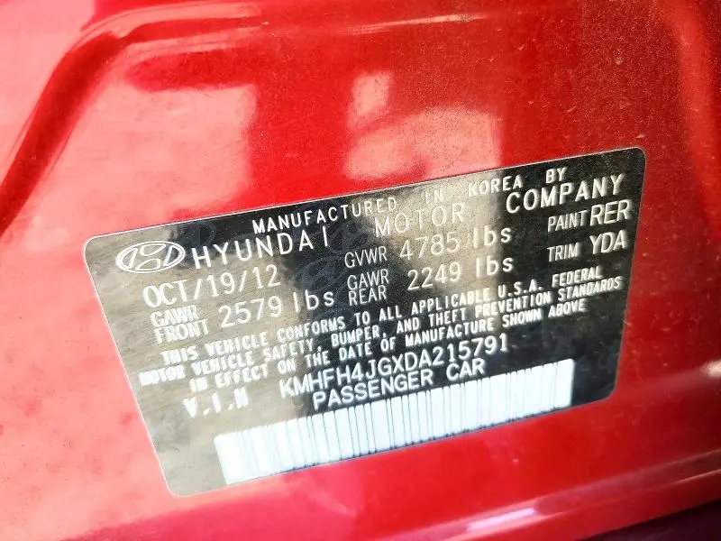 2013 HYUNDAI AZERA BASE  