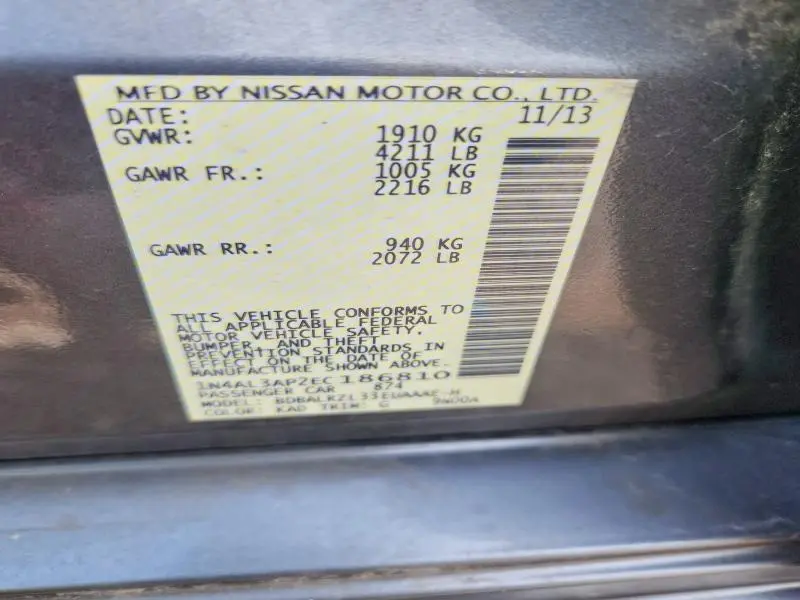 2014 NISSAN ALTIMA 2.5 S  