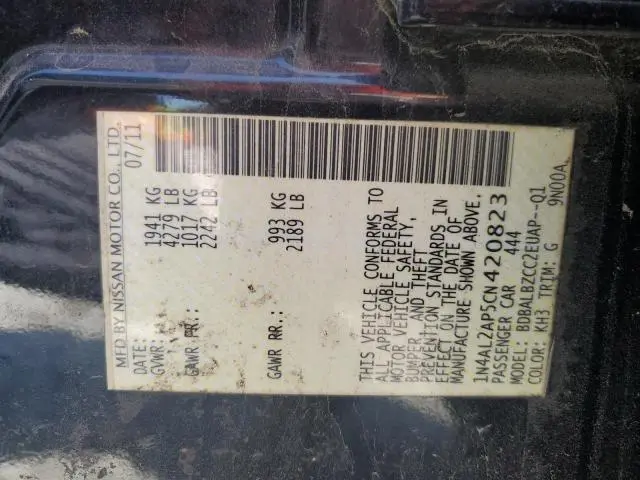 2012 NISSAN ALTIMA BASE  