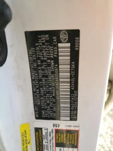 2010 TOYOTA CAMRY BASE  