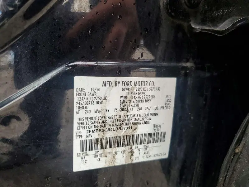 2020 FORD EDGE SE  