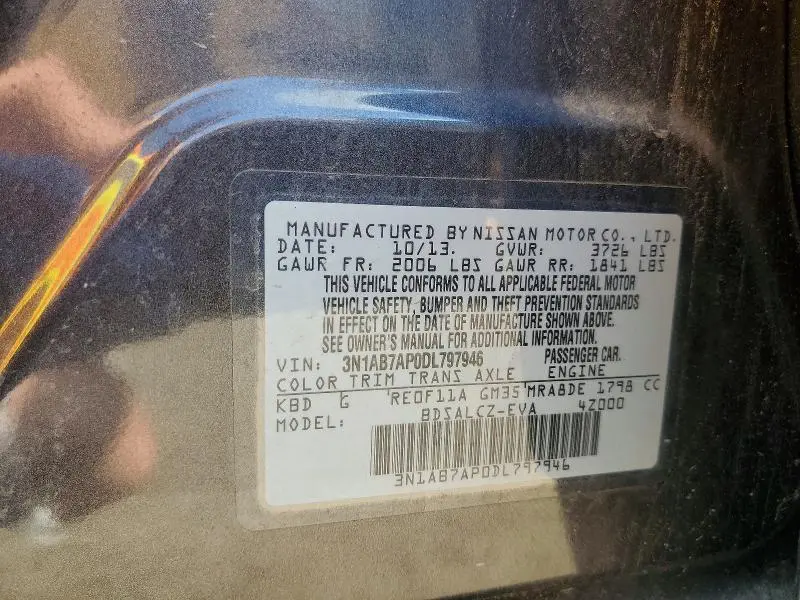 2013 NISSAN SENTRA S  