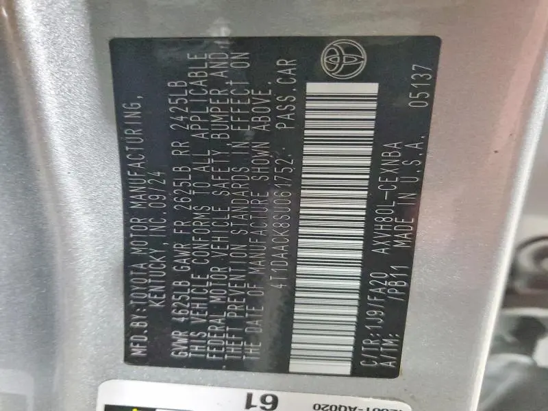 2025 TOYOTA CAMRY LE  