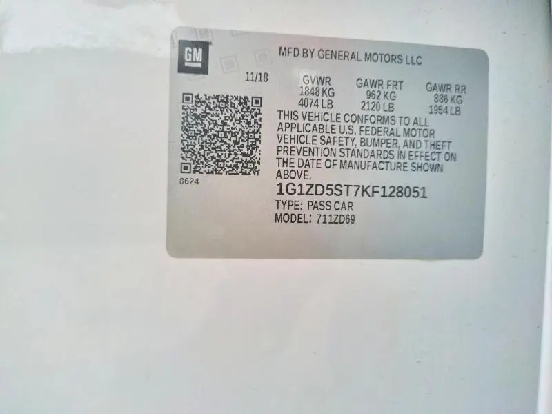 2019 CHEVROLET MALIBU LT  