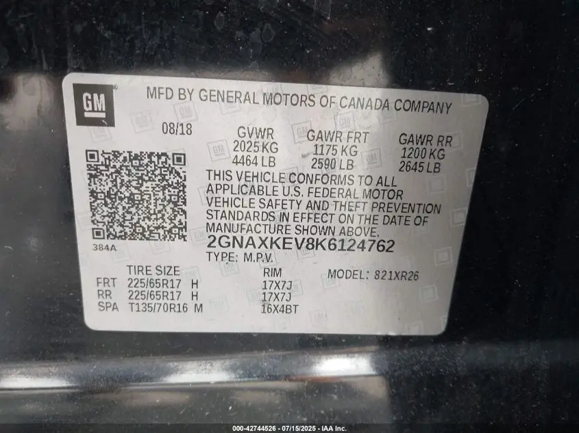 2019 CHEVROLET EQUINOX LT