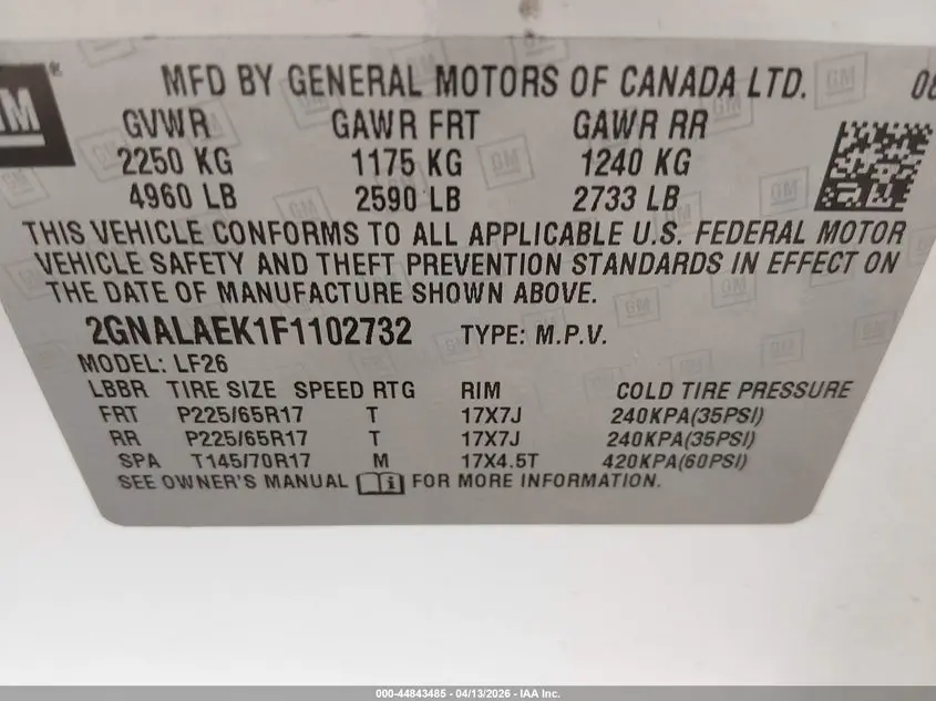 2015 CHEVROLET EQUINOX LS
