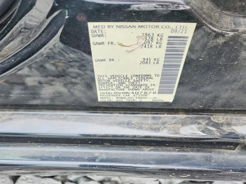 2021 NISSAN ALTIMA SV  