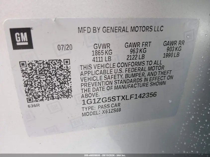 2020 CHEVROLET MALIBU FWD RS
