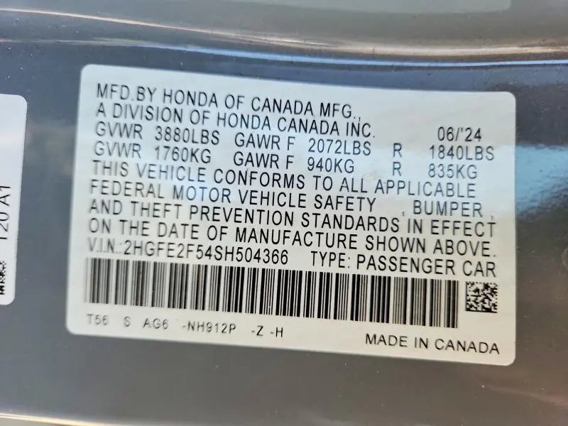 2025 HONDA CIVIC SPORT  