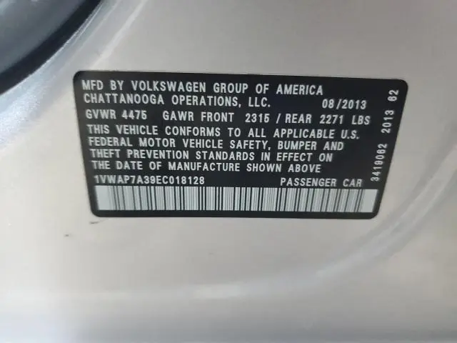 2014 VOLKSWAGEN PASSAT S  