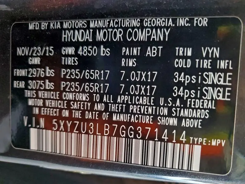 2016 HYUNDAI SANTA FE SPORT   