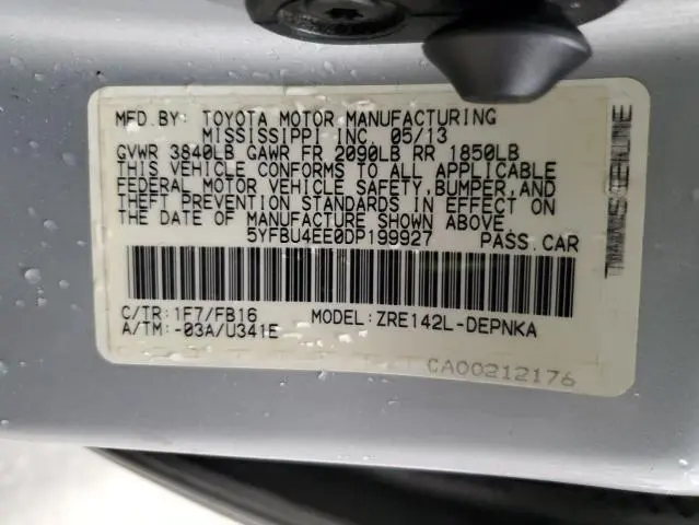 2013 TOYOTA COROLLA BASE  