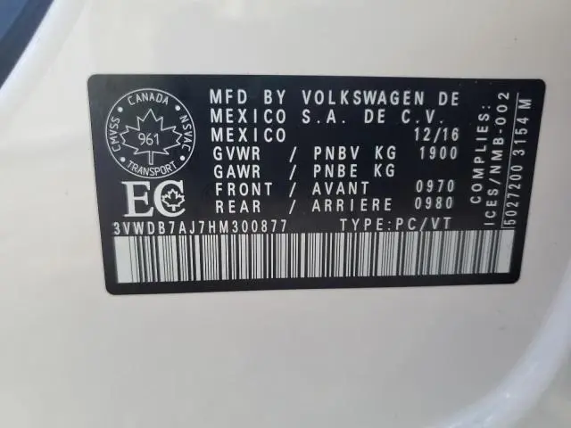 2017 VOLKSWAGEN JETTA SE  