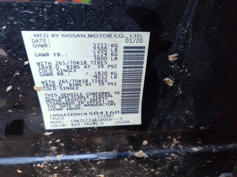 2020 NISSAN TITAN SV  