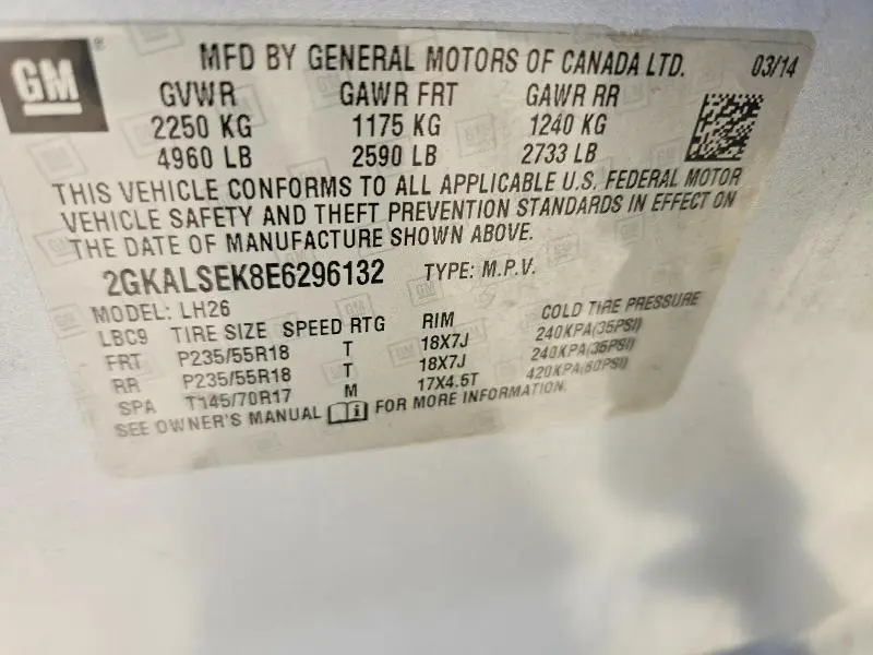 2014 GMC TERRAIN SLT  