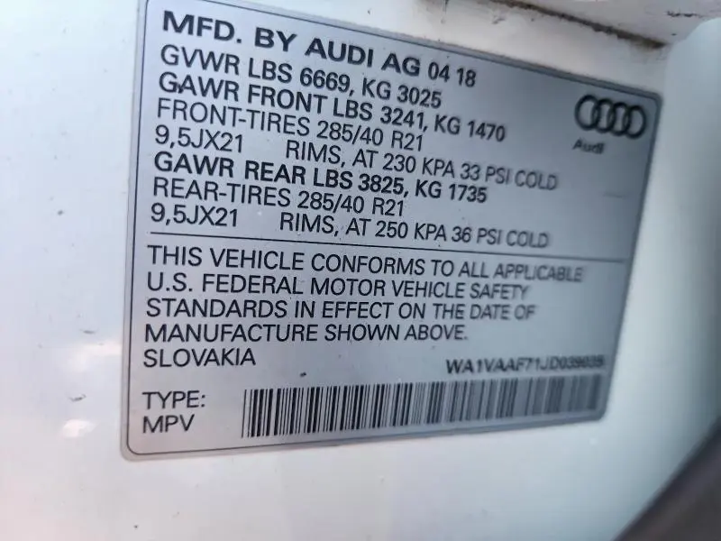 2018 AUDI Q7 PRESTIGE  