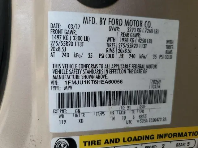 2017 FORD EXPEDITION LIMITED  