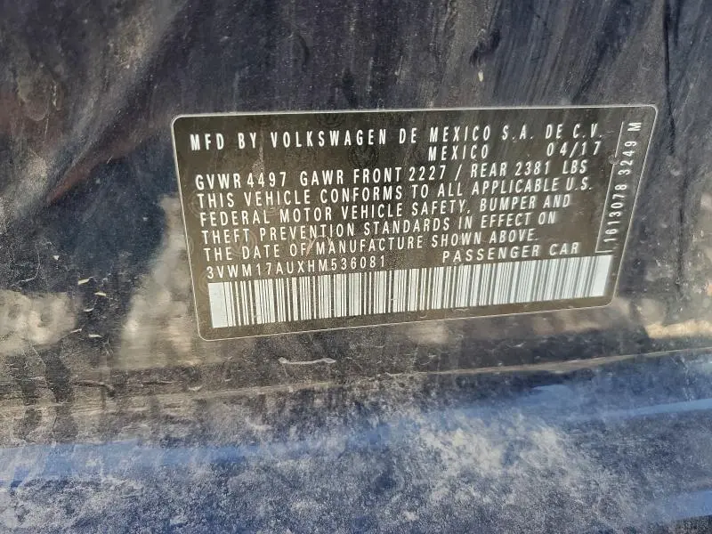 2017 VOLKSWAGEN GOLF ALLTRACK S  