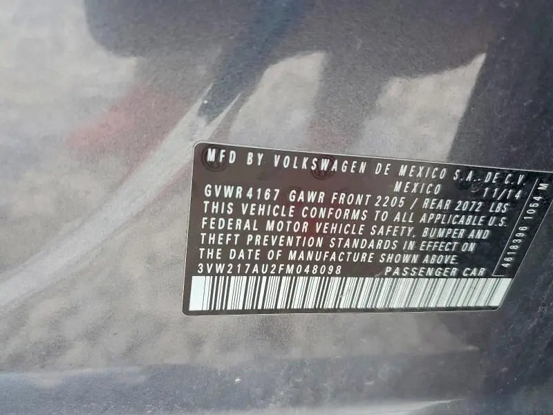 2015 VOLKSWAGEN GOLF   