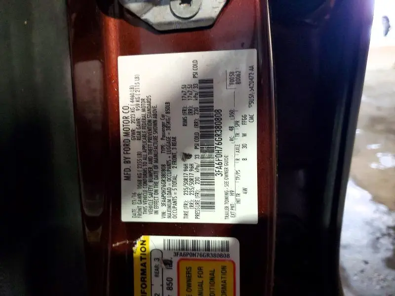 2016 FORD FUSION SE  