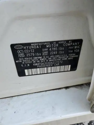 2013 HYUNDAI AZERA   