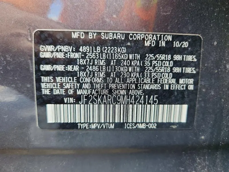 2021 SUBARU FORESTER SPORT  