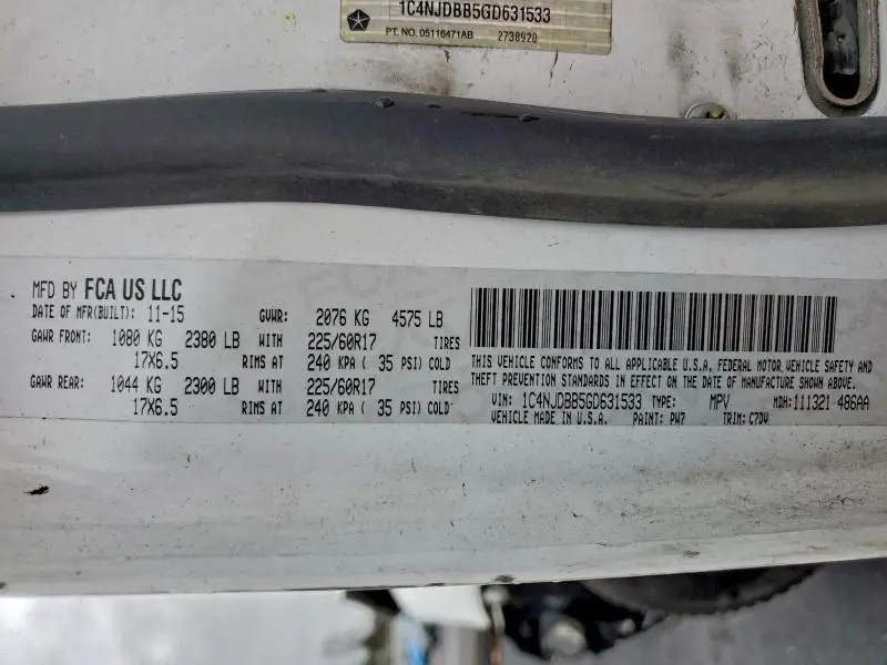 2016 JEEP COMPASS SPORT  