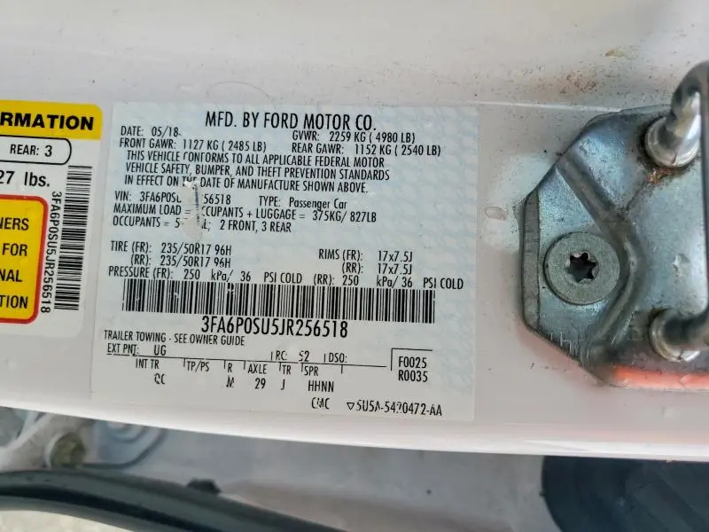2018 FORD FUSION TITANIUM  