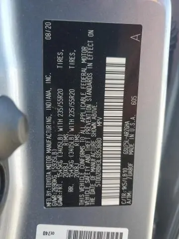 2020 TOYOTA HIGHLANDER LIMITED  