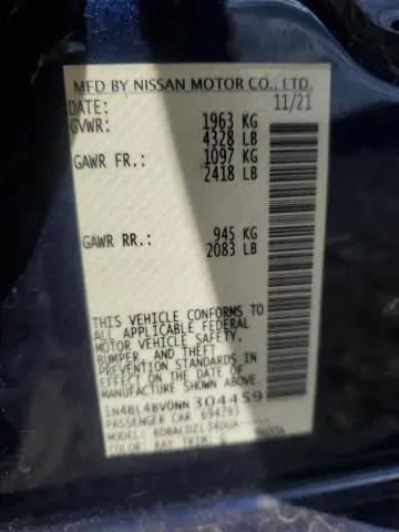 2022 NISSAN ALTIMA S  