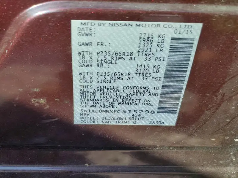 2015 INFINITI QX60 BASE  
